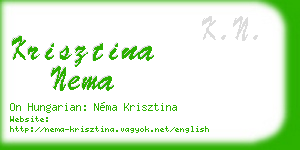 krisztina nema business card